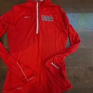 Nike drifit long sleeve workout half zip up